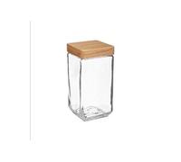5five - Bocal en verre carré avec couvercle pin 2 L - Transparent