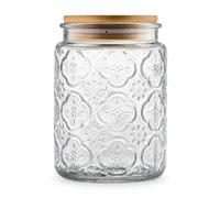 Bocal vintage en verre décoratif avec couvercle en bambou, bocal à bonbons et biscuits pour comptoir de cuisine, garde-manger, pot de rangement 70 ml