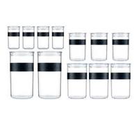 Bocau conservation BODUM PRESSO SET 12 bocau plastique avec couvercle hermétique Transparent avec accents silicone noir G