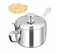 Bocaux à épices en acier inoxydable - Récipients d'assaisonnement avec cuillère avec couvercle | Support pour condiments pour sucrier, pot de chili, stockage de table pour boeuf