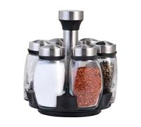 Bocaux à épices et porte-épices organisation cuisine acier | Organisateur d'assaisonnements rotatif pour cuisine, maison, distributeur, restaurant, salle à manger et table