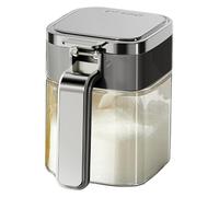 Bocaux à épices transparents - Élégant récipient à sel, sucrier pour plan de travail de cuisine, récipients en verre avec couvercle à cuillère intégré, pot à épices transparent pour plan de travail de