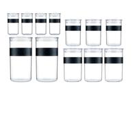 Bocaux conservation - BODUM - PRESSO SET - 12 bocaux plastique avec couvercle hermétique