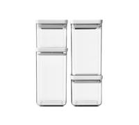 Brabantia Ensemble de bocaux de rangement TASTY+ carrés Gris clair