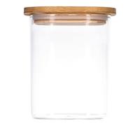 Bocaux de conservation en verre avec couvercle en bambou, bocaux en verre | 550 ml - 2500 ml | hermétiques, passent au lave-vaisselle, anti-mites (1000 ml)