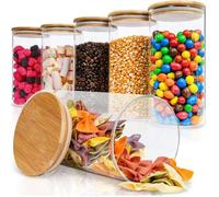 Bocaux de Conservation en Verre Deco haus® 6 pcs - Hermétiques pour Céréales et Spaghetti