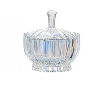 Bocaux de rangement en verre avec couvercle - Bocal décoratif en verre pour bonbons, bijoux, cotons-tiges, cure-dents, fil dentaire, organisateur de salle de bain, motif citrouille (arc-en-ciel)