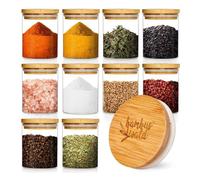 Bocaux - Klarstein - ronds couvercle en bambou - 10 pièces - 150 ml chacun hermétiques