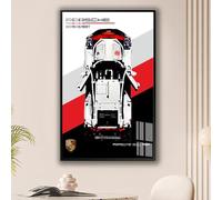 Bodamaike Présentoir Mural pour LEGO Technic 42096 Pors*che 911 RSR, Cadre Acrylique & Aluminium, Vitrine d’Exposition pour Modèle de Voiture, Idée Cadeau Collectionneurs LEG