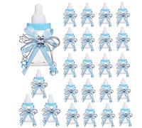 Bodosac Lot de 24 bouteilles de douche pour bébé - Boîte à bonbons pour décoration de fête prénatale (bleu)