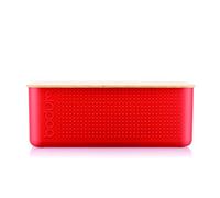 Boite à pain - BODUM - 11555-04 - Grand modèle - Couvercle bambou - Rouge