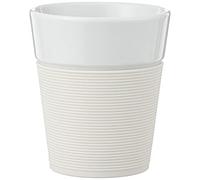 Bodum 11582-913 Bistro Set de 2 Mugs avec Bande Silicone Porcelaine Blanc 0.30 L