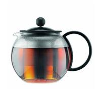 Bodum Théière à piston Assam 1812-01 en verre 0,5 L - filtre inox - couvercle plastique - Noir
