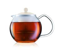 Bodum - 1823-913 - Assam - Thàƒ©iàƒ¨re à Piston en Verre - Filtre et Couvercle en Plastique - 0.5 L - Blanc