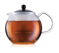 Bodum - 1830-01 - Assam - Théière à Piston avec Anse Couvercle et Filtre Plastique/Verre Noir - 1,0 L