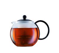 Bodum - 1842-01GVP - Assam - Théière à Piston en Verre - Filtre et Couvercle en Plastique - 0.5 L - Noir
