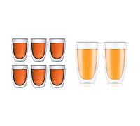 Bodum - 4559-10-12 - Pavina - Coffret de 6 Verres Double Paroi - 35 cl, Transparent & 4560-10 - Pavina - Set de 2 Verres Double Paroi - 45 cl