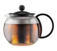 Bodum Théière à piston Assam 1812-01 en verre 0,5 L - filtre inox - couvercle plastique - Noir