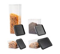Bodum Canteen Lot de 6 bocaux de conservation avec couvercle noir
