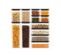 Bodum Canteen Lot de 12 bocaux de conservation avec couvercle noir