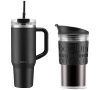 BODUM Ensemble de 2 mugs de voyage, coffret cadeau 2 en 1