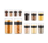Bodum - K11830-01SA-1 - PRESSO - Set de 12 bocaux Conservation en Plastique, avec Couvercle hermétique - 4 x 0.25 l, 3 x 0.6 l, 3 x 1.0 l, 2 x 2.0 l