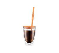 BODUM K11849-447SA-447-Y21 PAVINA TO GO Set 2 gobelets double paroi plastique, avec couvercle hermétique et paille silicone, 30 cl