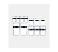 Bodum - K11830-01SA-1 - PRESSO - Set de 12 bocaux Conservation en Plastique, avec Couvercle hermétique - 4 x 0.25 l, 3 x 0.6 l, 3 x 1.0 l, 2 x 2.0 l