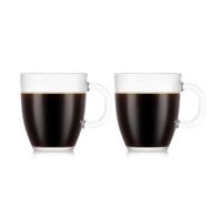 BODUM Lot de 2 tasses à café Bistro en verre trempé à paroi unique, 355 ml, transparent