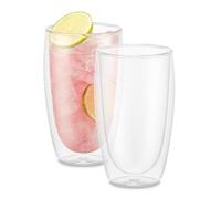 Bodum PAVINA Verres Double Paroi 2 pièces - Tasses Café 450ml - Gobelets Thermiques - Borosilicate Soufflé - Lave-Vaisselle