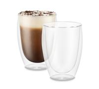Bodum PAVINA Verres Double Paroi 2 pièces - Tasses Latte 350ml - Verre Thermique en Borosilicate - Lave-Vaisselle