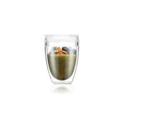 Bodum - Set 2 Gobelets Pavina To Go Double Paroi + Couvercle Hermã©Tique 30 Cl - Transparent