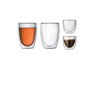 Bodum Verres double paroi Pavina 4 pièces – Verre thermique 350/80 ml – Latte & Espresso