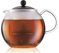 Bodum - 1833-01 - Assam - Thàƒ©iàƒ¨re à Piston en Verre - Filtre et Couvercle en Plastique - 1.5 L - Noir