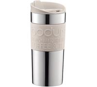 BODUM - TRAVEL MUG - Mug de voyage isotherme en inox double paroi - Blanc crème - couvercle à clapet - 0.35 L