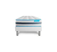 Ensemble 90x200 matelas BodyFlex ressorts ensaches et memoire de forme + sommier kit blanc