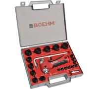 BOEHM JLB330PACC Jeu de fers à percer 3-30mm avec support, pointe de centrage à ressort, barre avec compas & lame de rechange dans un coffret plastique