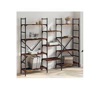 Boekenkast 160x28,5x136,5 cm bewerkt hout gerookt eikenkleurig838875