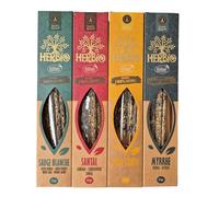 BOEMY Pack de 4 encens naturels Herbio par BOEMY - Assortiment de fragrances : Myrrhe, Cannelle, Palo Santo, Vanille, Romarin, Bois de santal - Aromathérapie et bien-être