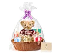 Boensi Panier de rangement, 38 x 28 x 12 cm - Panier à pain/Panier-cadeau/Panier à fruits - Idéal pour rangement cuisine,cadeaux de Noël, centre de table,service de pain,fruits & légumes