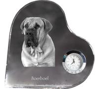 Boerboel - horloge en cristal avec photo de chien, étagère en forme de cœur avec horloge, horloge sur pied personnalisée de la marque Art-Dog