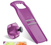 Börner Roko PowerLine Coupe-Légumes Set avec Porte-Fruits (2 pièces) • Coupe-Julienne pour Fruits & Légumes + Porte-Fruit • Râpe Julienne • Set de Mandoline • Couleur: Violet