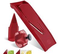 Börner V1 ClassicLine Mandoline - Kit de base - Avec 2 inserts - Rouge | Avec poussoir de sécurité & 2 inserts - 3 épaisseurs de coupe - Lames en acier inoxydable micro-affûtées - Sans BPA