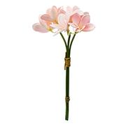 Boerni Fleur de Plumeria Artificielle, 3 Vapeurs 9 Pcs Latex Faux Bouquet de Fleurs Hawaii Lei Frangipanier avec Longue Tige pour Mariage Fête d'été Décoration de Bureau à Domicile (Couleur Rose)