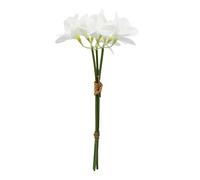 Boerni Fleur de Plumeria Artificielle, 3 Vapeurs 9 Pcs Latex Faux Bouquet de Fleurs Hawaii Lei Frangipanier avec Longue Tige pour Mariage Fête d'été Décoration de Bureau à Domicile (Blanc)