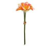 Boerni Fleur de Plumeria Artificielle, 3 Vapeurs 9 Pcs Latex Faux Bouquet de Fleurs Hawaii Lei Frangipanier avec Longue Tige pour Mariage Fête d'été Décoration de Bureau à Domicile (Rose et Orange)