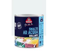 Boero DIY Vernis à ongles brillant à l'eau pour intérieur/extérieur sans odeur prêt à l'emploi pour le fer, le bois, le PVC, le mur, le format de 0,5 L, couleur blanche glacée
