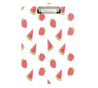 BOESI Porte-bloc en acrylique à motif de fruits mélangés de 31,8 x 22,9 cm, clip en métal avec crochet, résistant aux rayures, tableau d'écriture transparent pour bureau, salle de classe