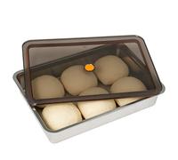 Bofanze Boite Alimentaire Inox avec Couvercle,33*23*7cm,Boîte de Fermentation pour Pizza Boite Hermetique Alimentaire Inox Boite de Conservation Alimentaire pour la Pâte, les Gâteaux et les Fruits