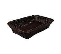 Bofanze Panier Osier Rectangulaire Corbeille a Pain en Poly Osier Panier | 30 × 20 × 7 cm, tressé, rectangulaire, rangement, pour les aliments et les petits objets du quotidien